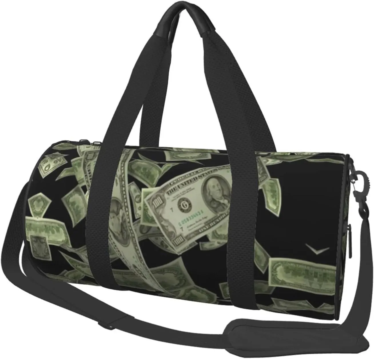 Sports Duffel Hundreds Of Dollar Bills Round Gym Bag For Men/Women Dance Travel Weekender
