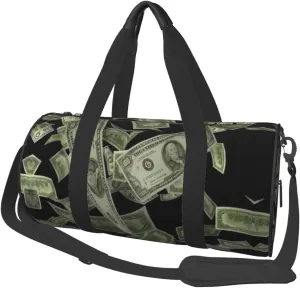 Sports Duffel Hundreds Of Dollar Bills Round Gym Bag For Men/Women Dance Travel Weekender