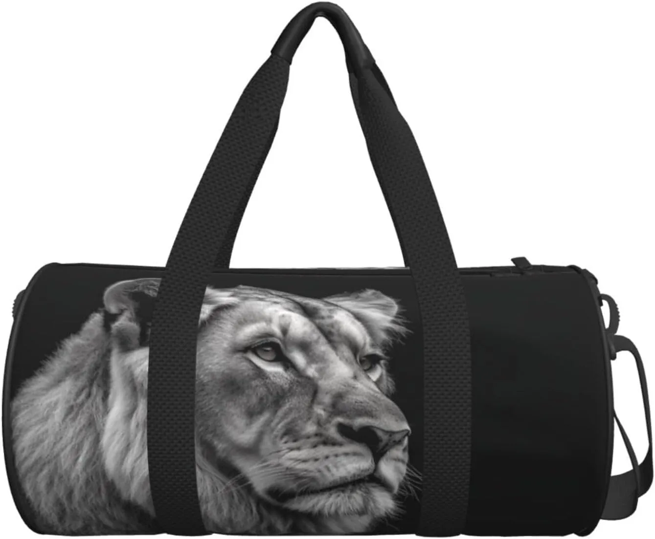 Sports Gym Bag for Women Men Travel Duffel Bag Tote Weekender Bag Carry on Overnight Bag for Travel Swimming Fitness Workout Sports Gray Lion Duffle Bag