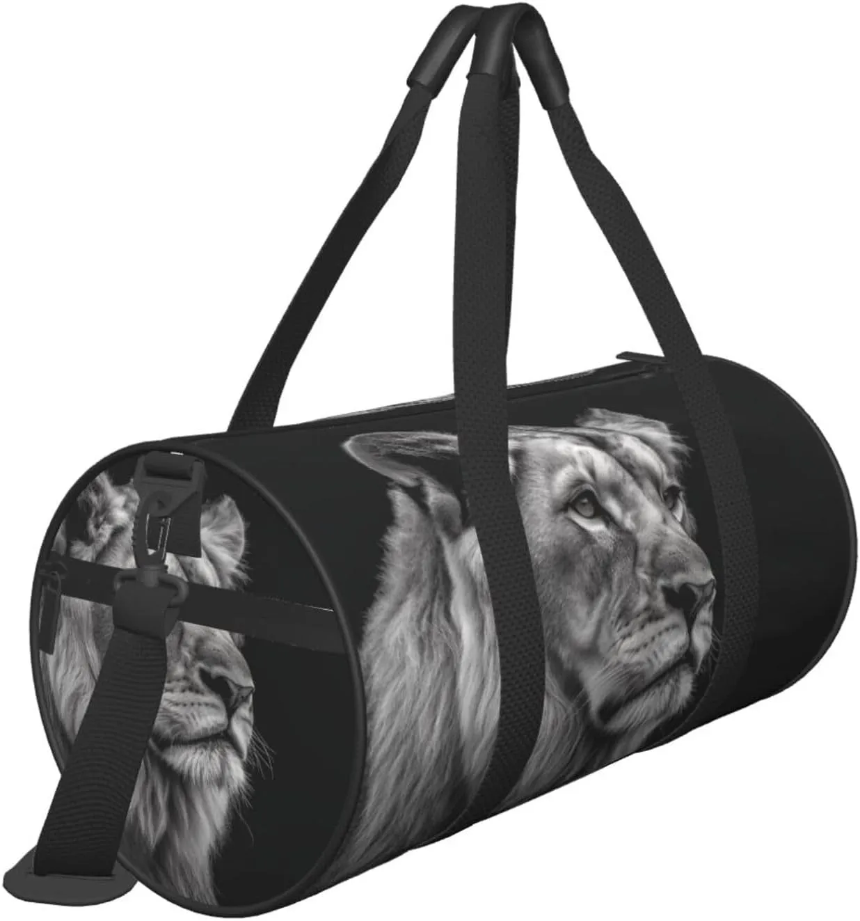Sports Gym Bag for Women Men Travel Duffel Bag Tote Weekender Bag Carry on Overnight Bag for Travel Swimming Fitness Workout Sports Gray Lion Duffle Bag