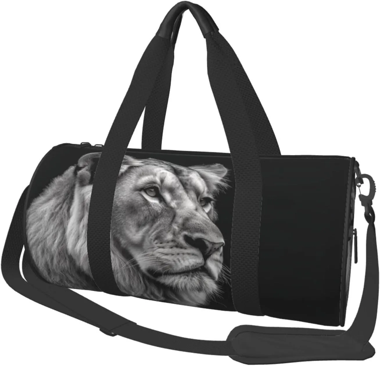 Sports Gym Bag for Women Men Travel Duffel Bag Tote Weekender Bag Carry on Overnight Bag for Travel Swimming Fitness Workout Sports Gray Lion Duffle Bag