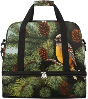 Sports Gym Bag Landscape Bird Animal Large Travel Duffel Bag With Shoe Compartment Foldable Waterproof Carry-On Weekend Travel Bags for Camping Overnight Yoga Hospital Travel Bags