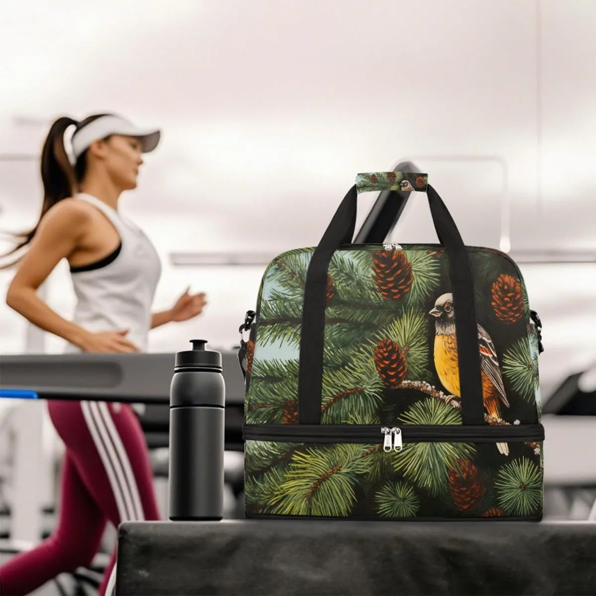 Sports Gym Bag Landscape Bird Animal Large Travel Duffel Bag With Shoe Compartment Foldable Waterproof Carry-On Weekend Travel Bags for Camping Overnight Yoga Hospital Travel Bags