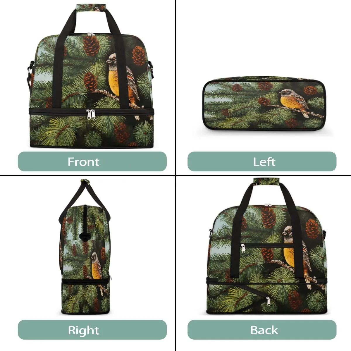 Sports Gym Bag Landscape Bird Animal Large Travel Duffel Bag With Shoe Compartment Foldable Waterproof Carry-On Weekend Travel Bags for Camping Overnight Yoga Hospital Travel Bags
