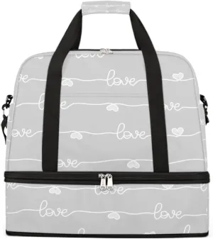 Sports Gym Bag Love Character Large Travel Duffel Bag With Shoe Compartment Foldable Waterproof Carry-On Weekend Travel Bags for Camping Overnight Yoga Hospital Travel Bags