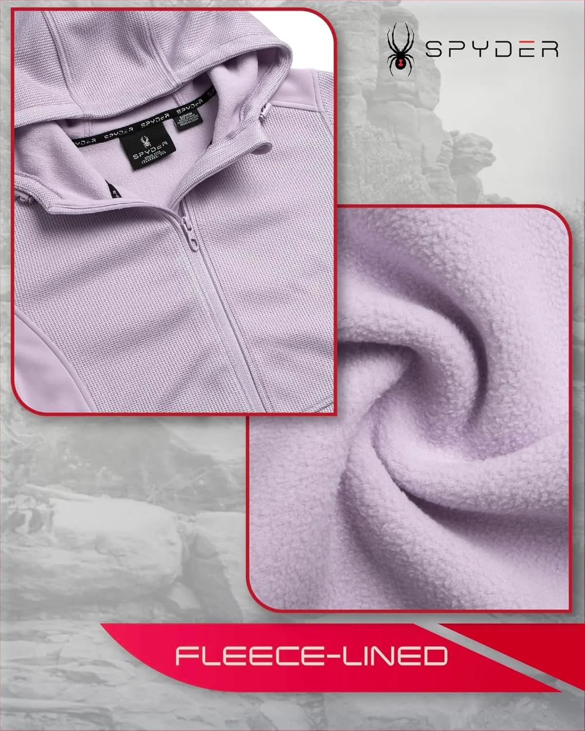 Spyder Women's Fleece Jacket - Lightweight Polar Fleece Lined, Wind-Resistant Hooded Zip Up Active Sweater Jacket (S-XL)