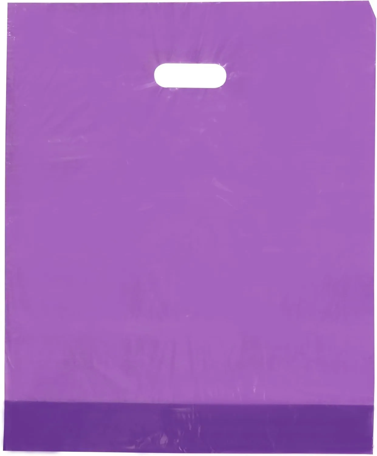 SSWBasics Plastic Merchandise Bags with Handles - Lightweight Purple Plastic Retail Bags - 15" W x 18" H - Pack of 500 - Sleek and Stylish Merchandise Bags for Boutique, Thrift, Gifts, Jewelry