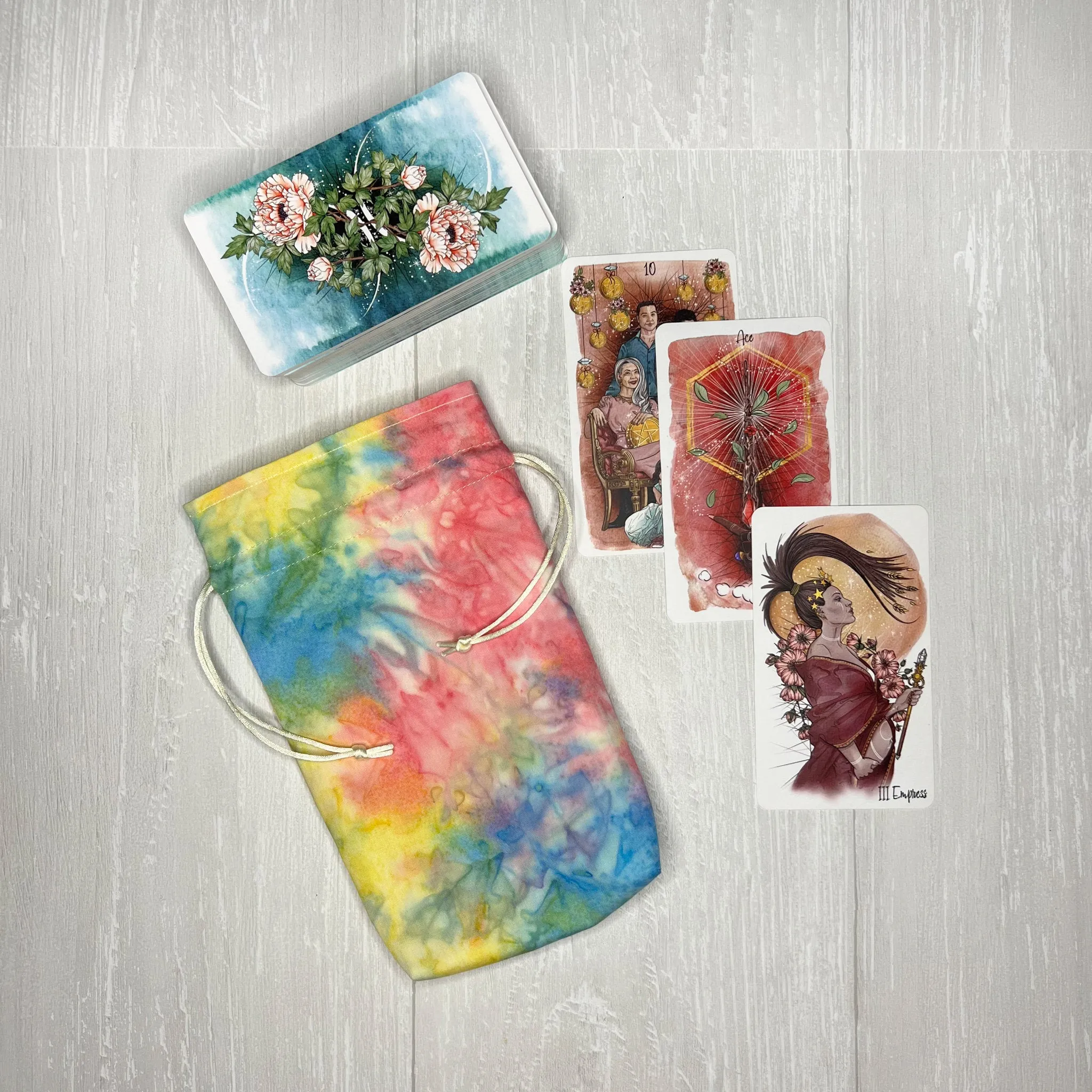 Standard Sized Tie Dye Drawstring Bag