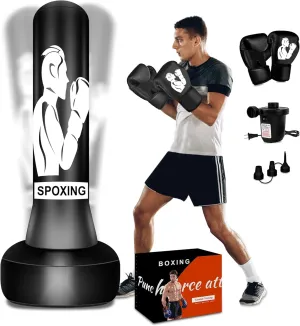 Standing Punching Bag for Adults, 70" Punching Bag Stand, Boxing Heavy Bag with Stand, Freestanding Punching Bag for Adults Men MMA Thai Fitness Karate Muay Beginners