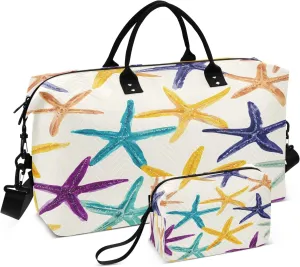 Starfish Pattern Travel Duffle Bag Gym Yoga Carry on Bags for Men Women Weekender Bag