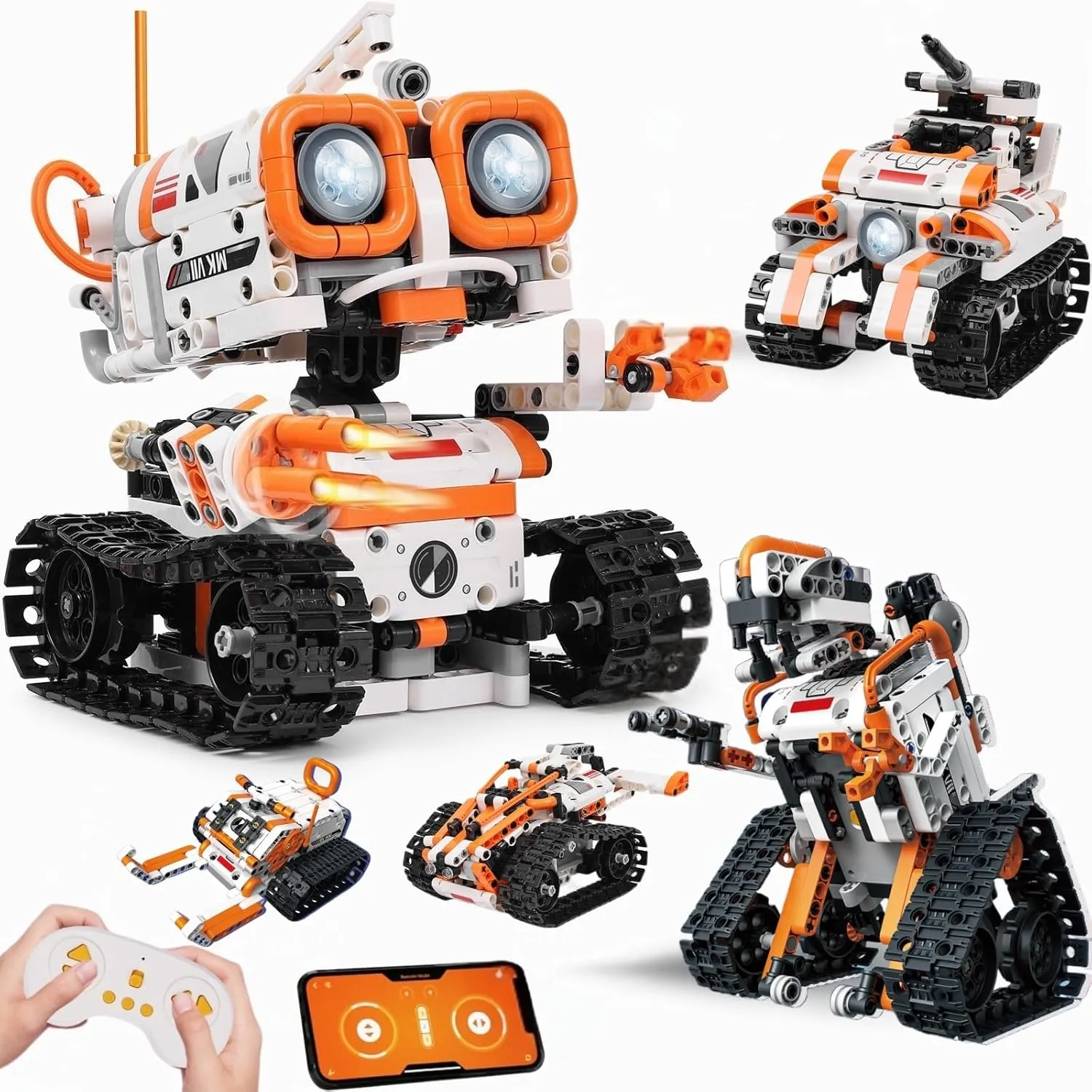 STEM Robotics Kit for Kids Ages 8-12 8-14 , 5-in-1 Remote/APP Control Coding Robot, Educational Engineering Building Toys with Programming, Science Projects Great Gift for Boys & Teens
