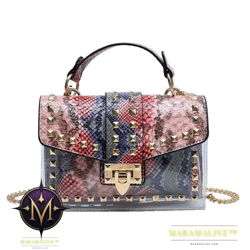 Studded Graffiti All-match Picture And Mother Shoulder Messenger Bag