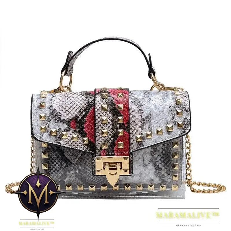 Studded Graffiti All-match Picture And Mother Shoulder Messenger Bag