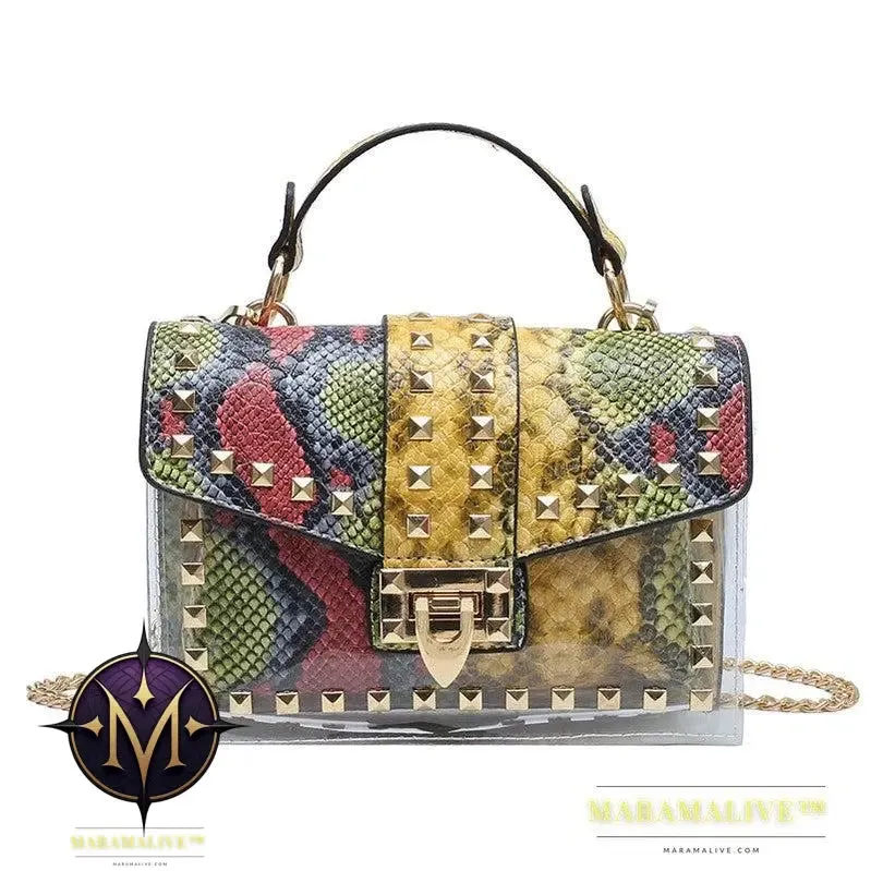 Studded Graffiti All-match Picture And Mother Shoulder Messenger Bag