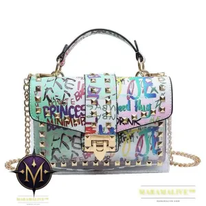 Studded Graffiti All-match Picture And Mother Shoulder Messenger Bag