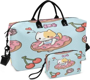 susiyo Biscuit Expandable Travel Duffle Bag, Large Weekender Overnight Bags and Adjustable Strap, Carry On Shoulder Tote Bag, Gym Duffel Bag with Toiletry Bags for Hospital