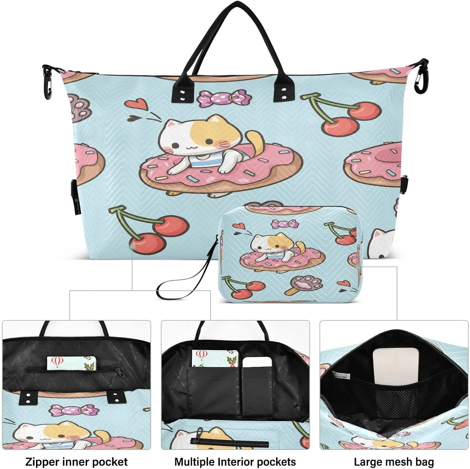 susiyo Biscuit Expandable Travel Duffle Bag, Large Weekender Overnight Bags and Adjustable Strap, Carry On Shoulder Tote Bag, Gym Duffel Bag with Toiletry Bags for Hospital