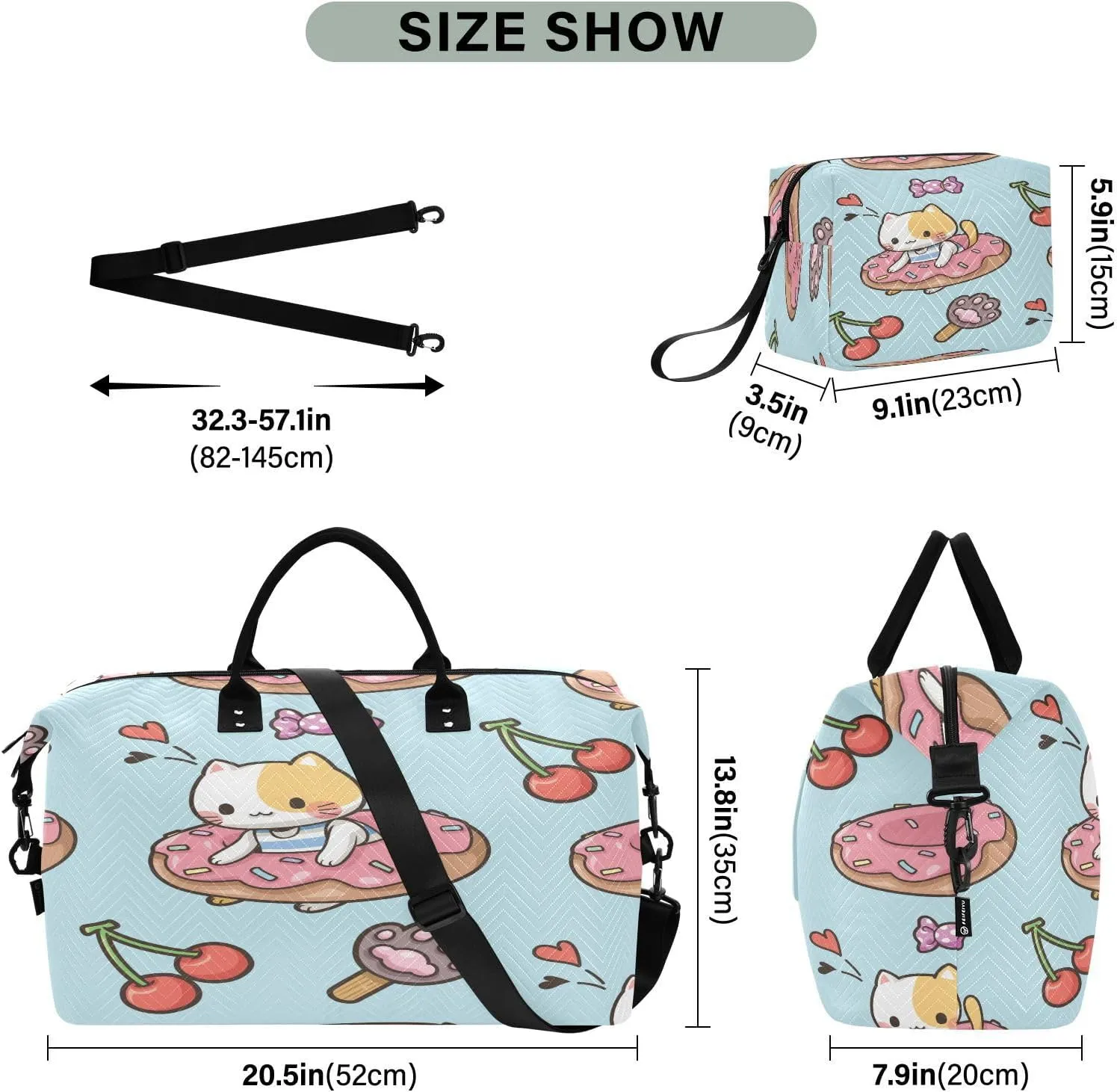 susiyo Biscuit Expandable Travel Duffle Bag, Large Weekender Overnight Bags and Adjustable Strap, Carry On Shoulder Tote Bag, Gym Duffel Bag with Toiletry Bags for Hospital