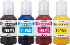 T49M Sublimation Ink Compatible for SureColor F170 F570 Dye-Sublimation Printers (T49M1 T49M2 T49M3 T49M4 140ML x 4) Inkjet Printer Heat Press Transfer on Mugs T-Shirts Bag Phone Case
