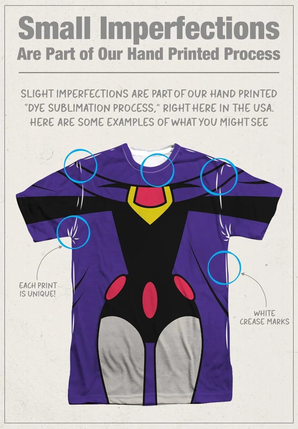 Teen Titans Go Uniforms Collection Unisex Adult Sublimated Halloween Costume T Shirt (Front/Back)