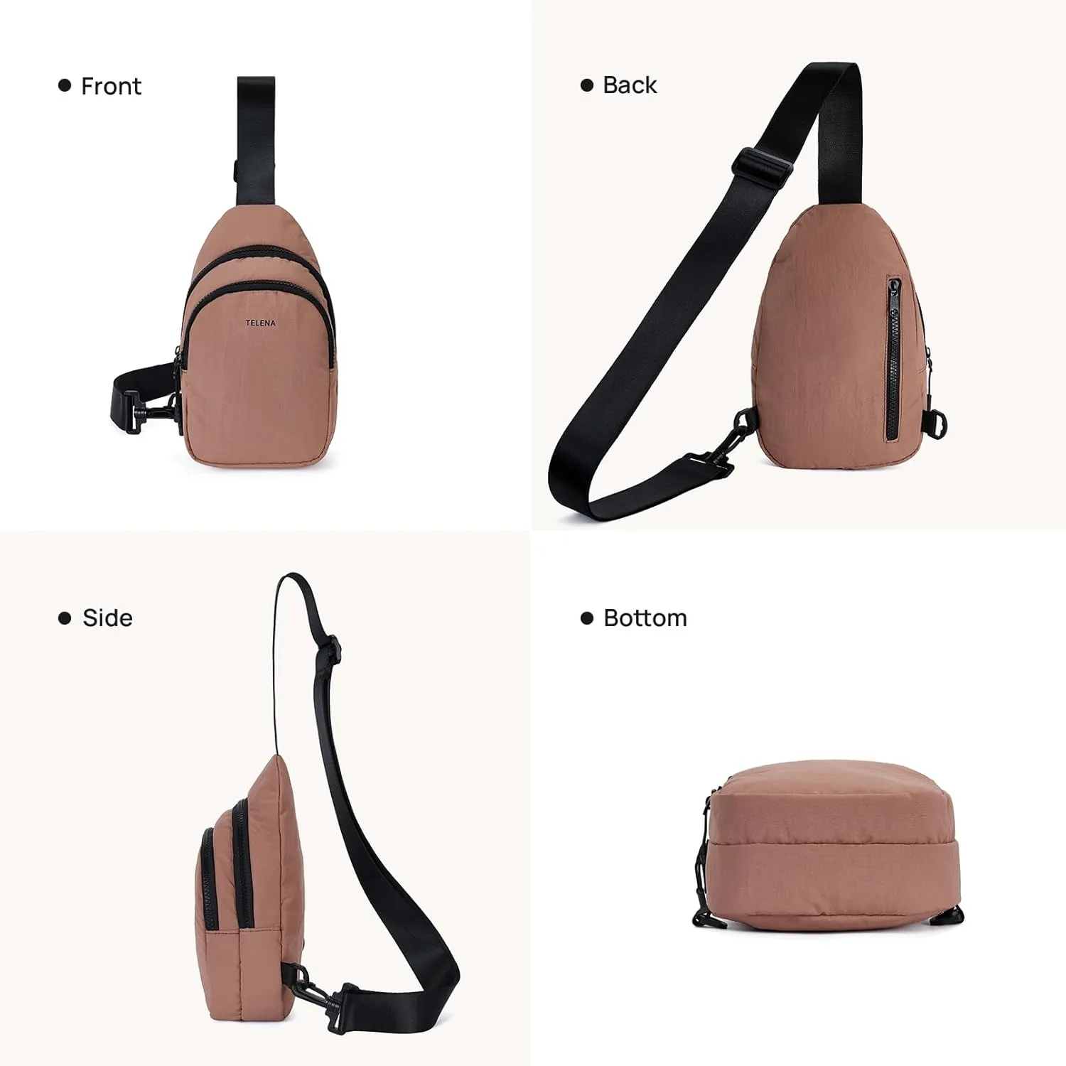 Telena Sling Bag for Women Crossbody Bags Fashion Fanny Pack Cross Body for Travel Hiking Cycling 0-Pink