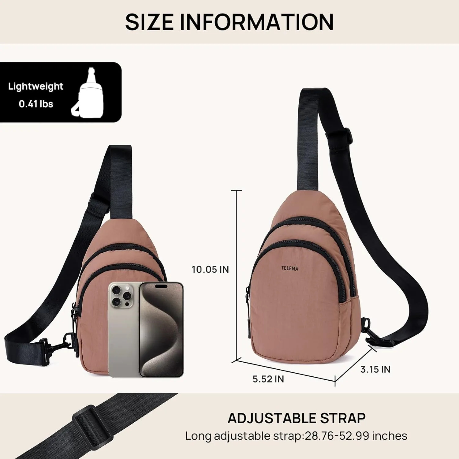 Telena Sling Bag for Women Crossbody Bags Fashion Fanny Pack Cross Body for Travel Hiking Cycling 0-Pink