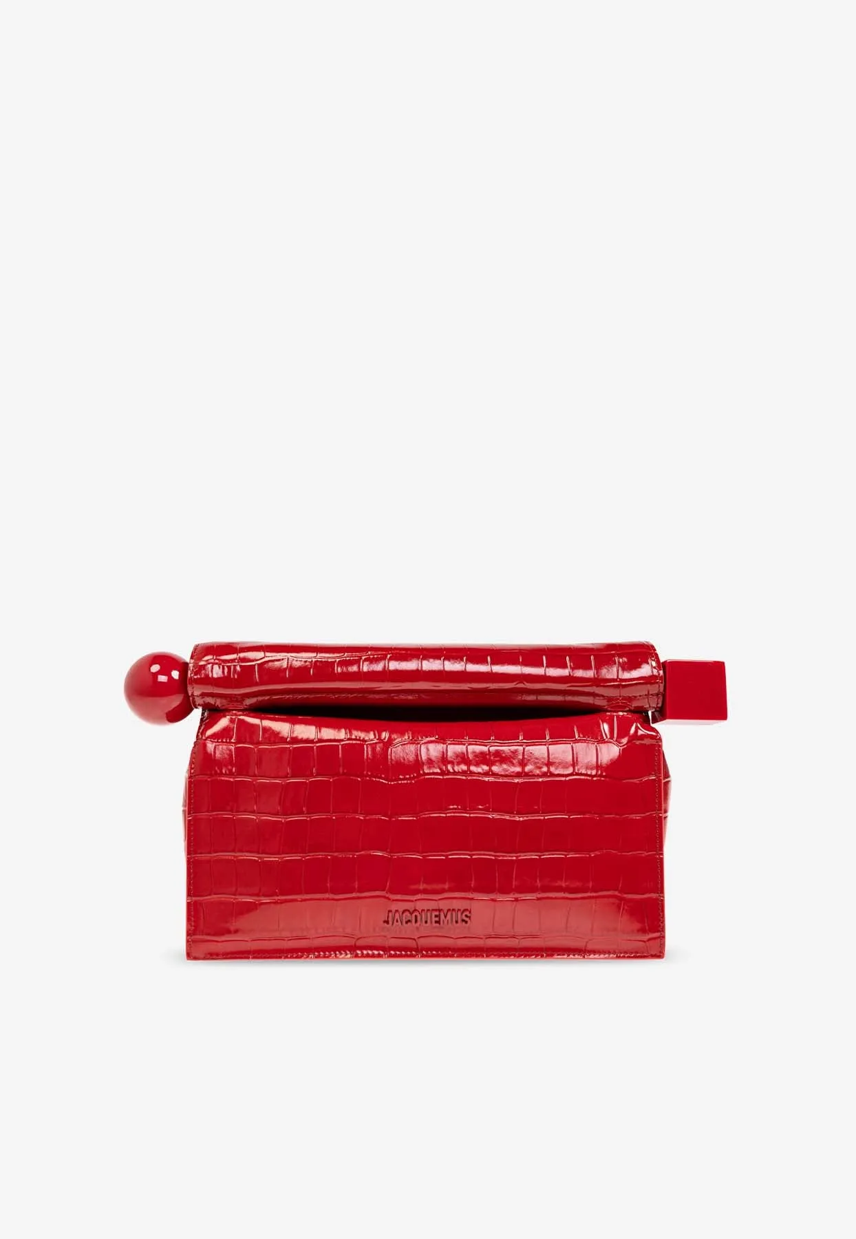 The Rond Carré Croc-Embossed Leather Clutch