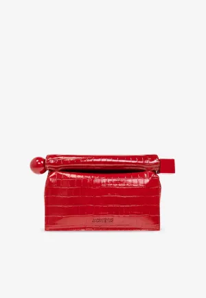 The Rond Carré Croc-Embossed Leather Clutch