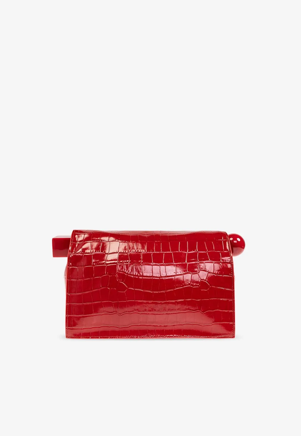 The Rond Carré Croc-Embossed Leather Clutch