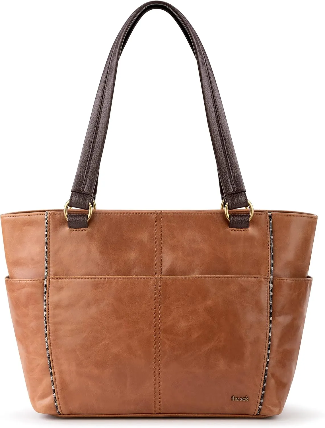 The Sak Womens Ashby Satchel In Leather, Tobacco Snake Multi, One Size US