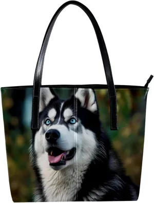 The Tote Bag For Women,Bags For Women,Reusable Shopping Bags,Alaskan Dog Funny Tongue Handbags