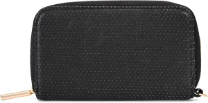 THIRTY-ONE Gifts Slim Wallet, Small Clutch Wallet for Women, Phone-Holder Wallet with Card and Bill Slots, Black Perforated Faux Leather