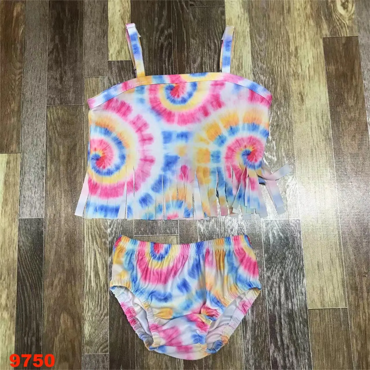 Tie-dye fringe swimsuit set 9750