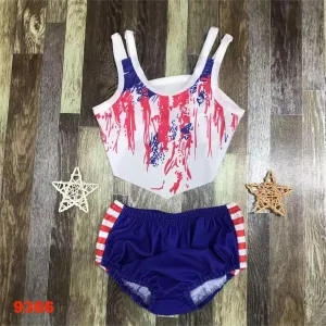 Tie dye red and blue swimsuit set 9366