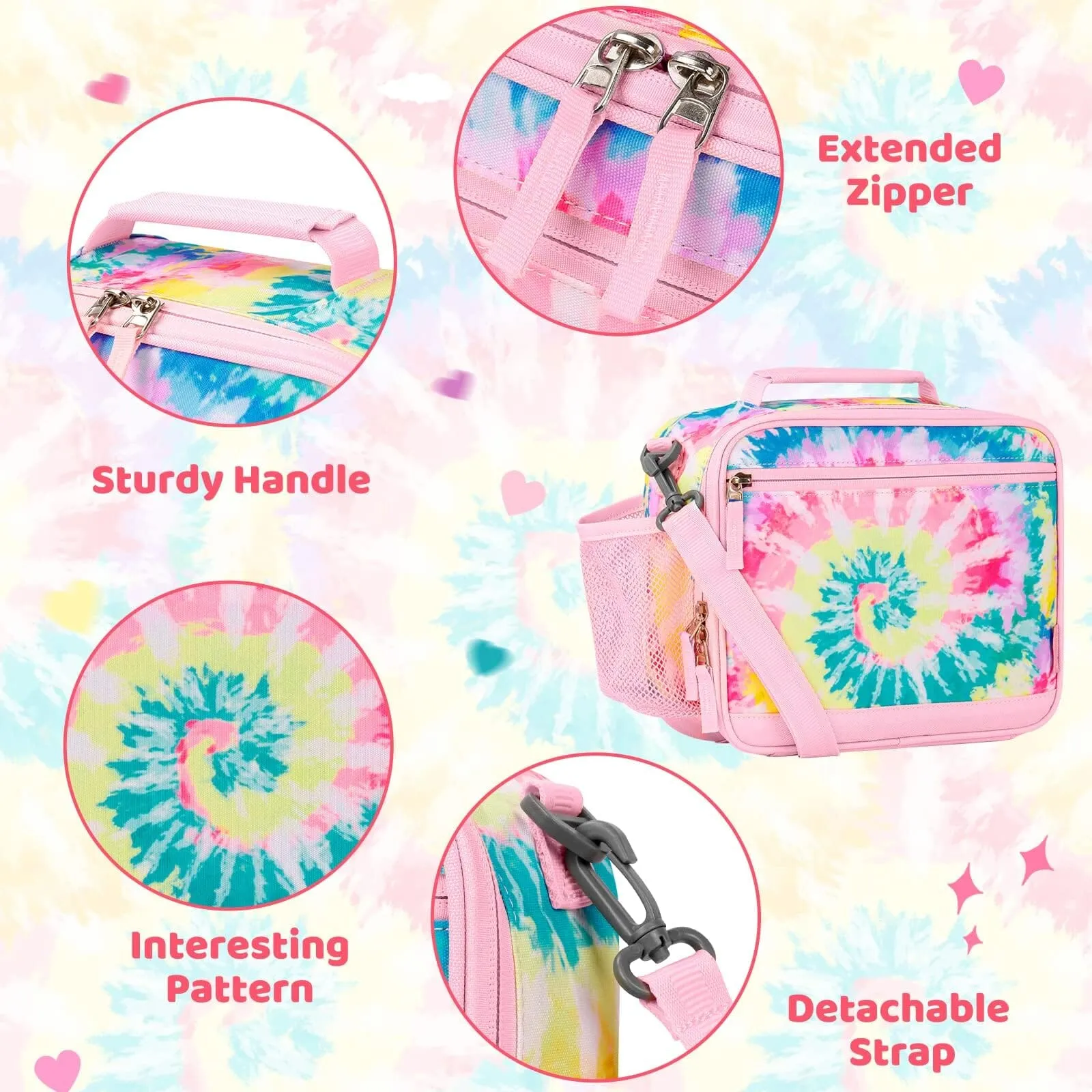 Tie Dye Swirl Pink Lunch Box