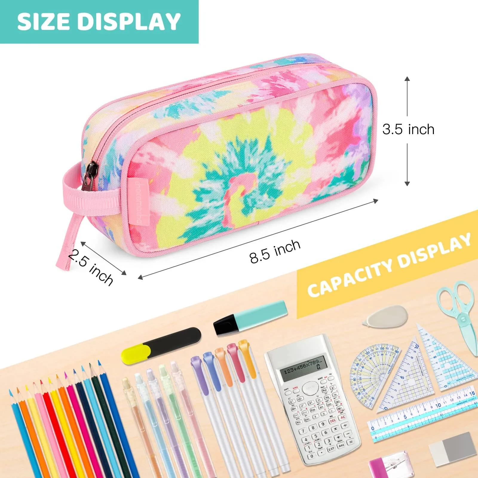 Tie Dye Swirl Rainbow Pencil Bag