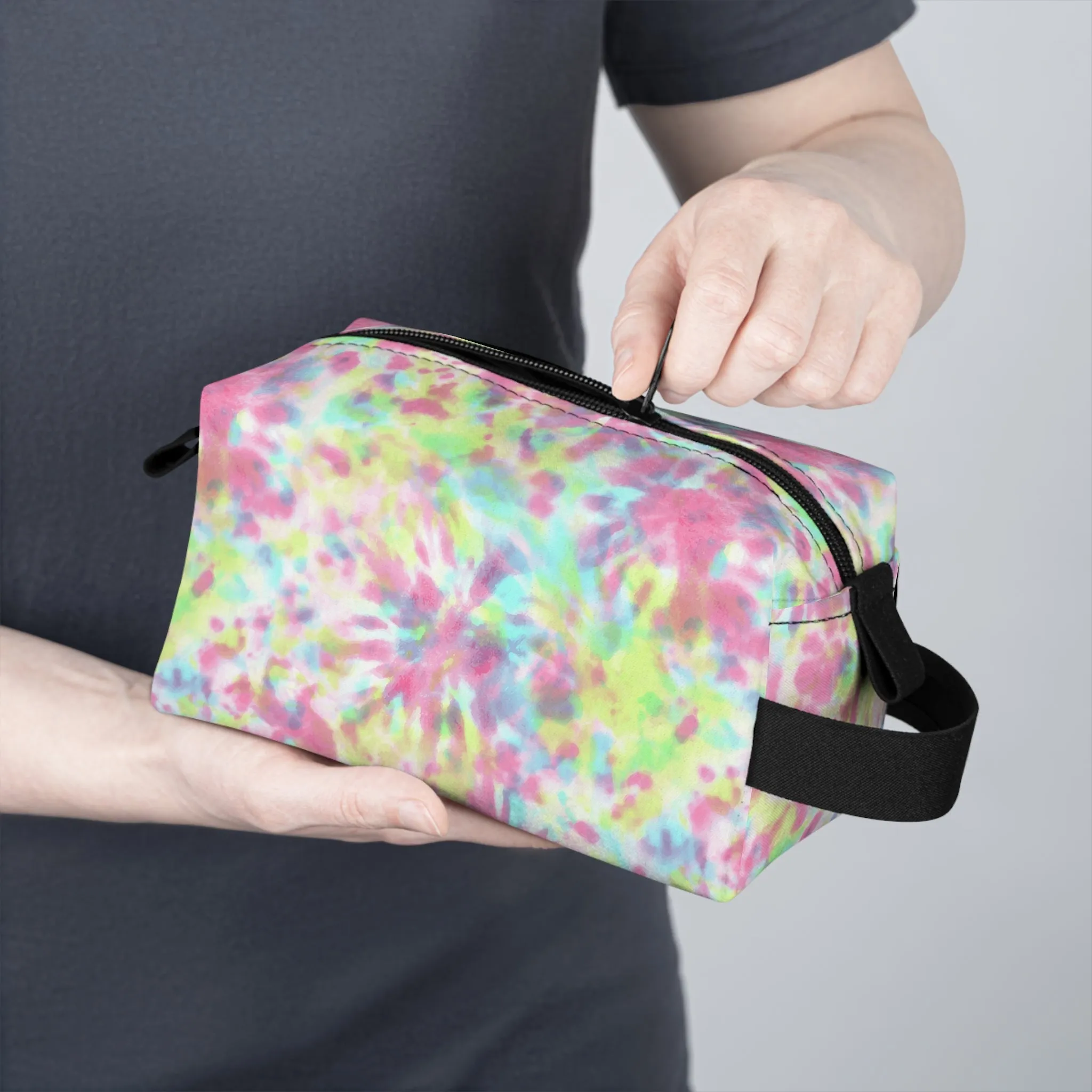 Tie Dye Toiletry Bag | Water-Resistant Makeup Organizer | Camping & College Essential | Durable Polyester Dopp Kit