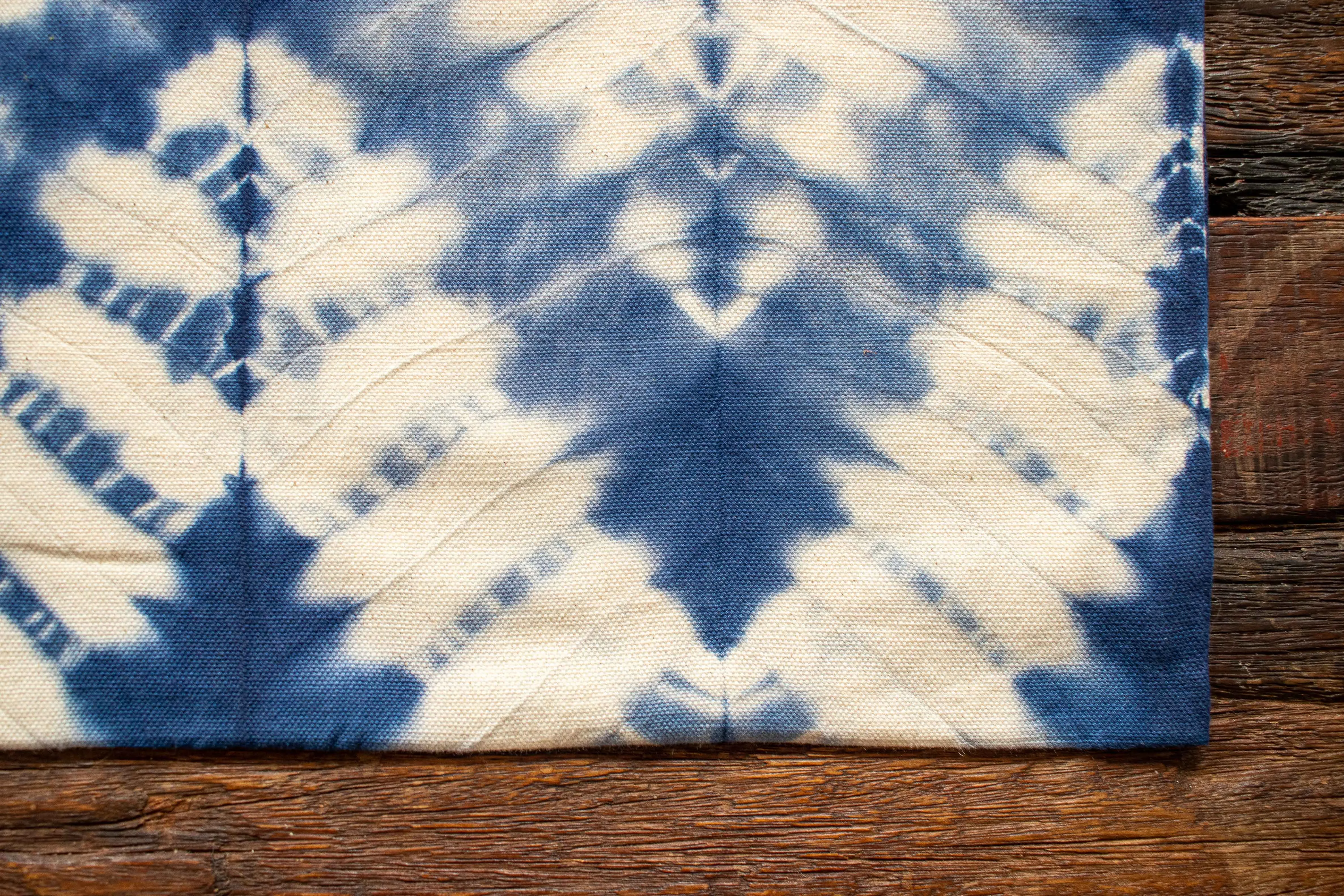 Tie Dye Tote Bag Small - ZigZag Indigo Blue