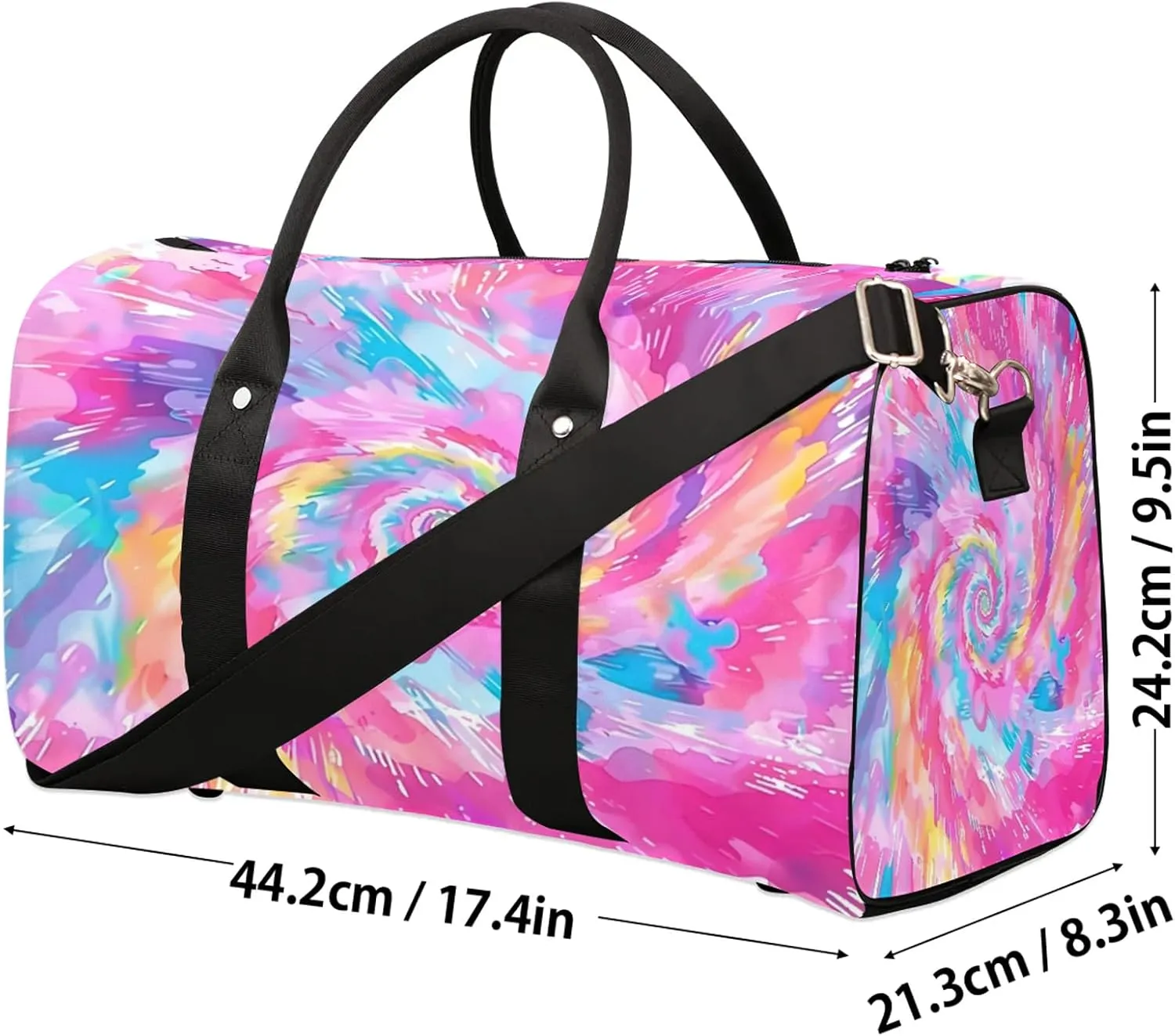 Tie Dye Travel Bag for Men Women, Gym Duffle Bags for Travel, Carry On Luggage Bag, Weekender Overnight Workout Bags