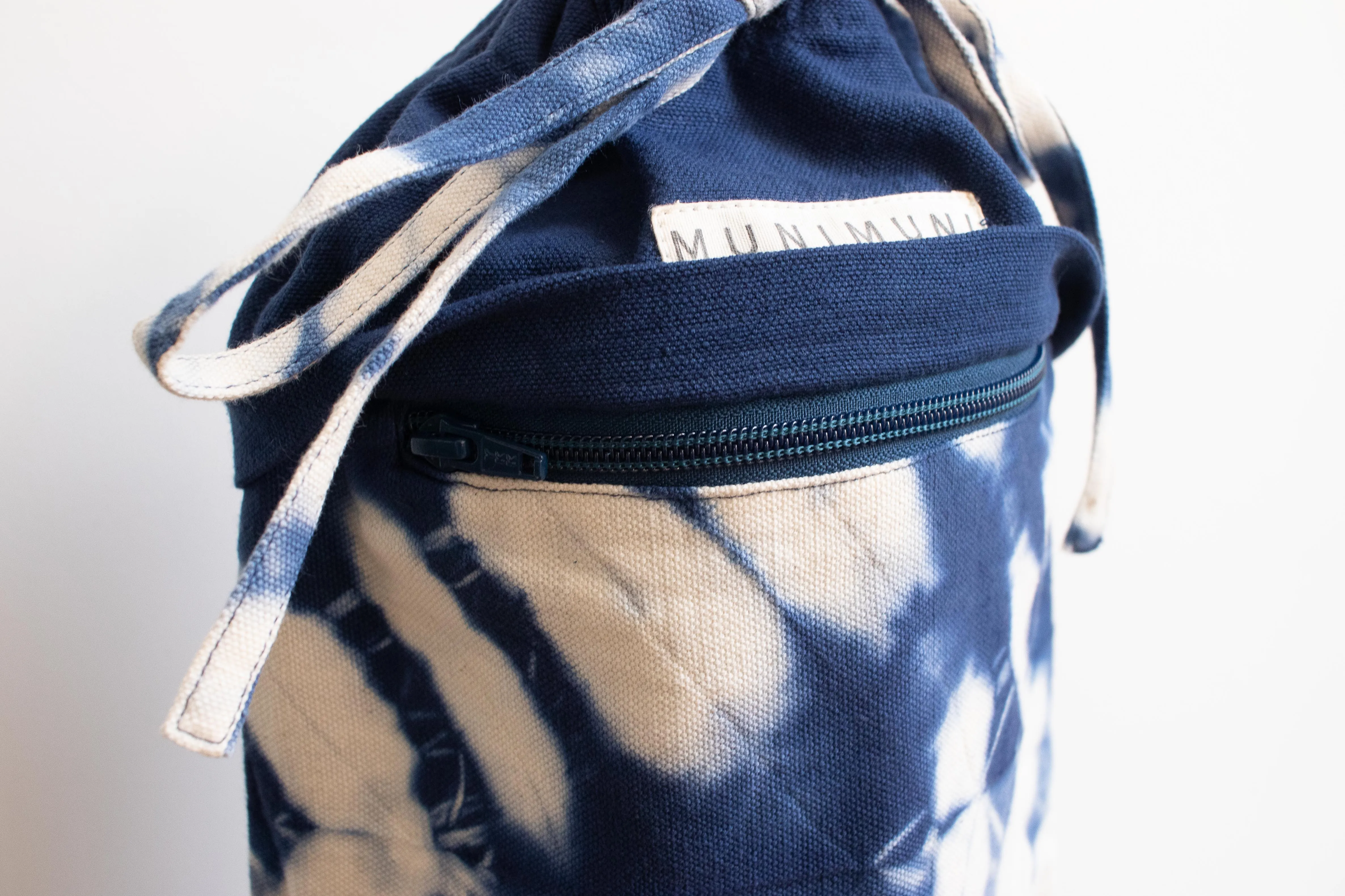 Tie Dye Yoga Mat Bag - ZigZag Indigo Blue
