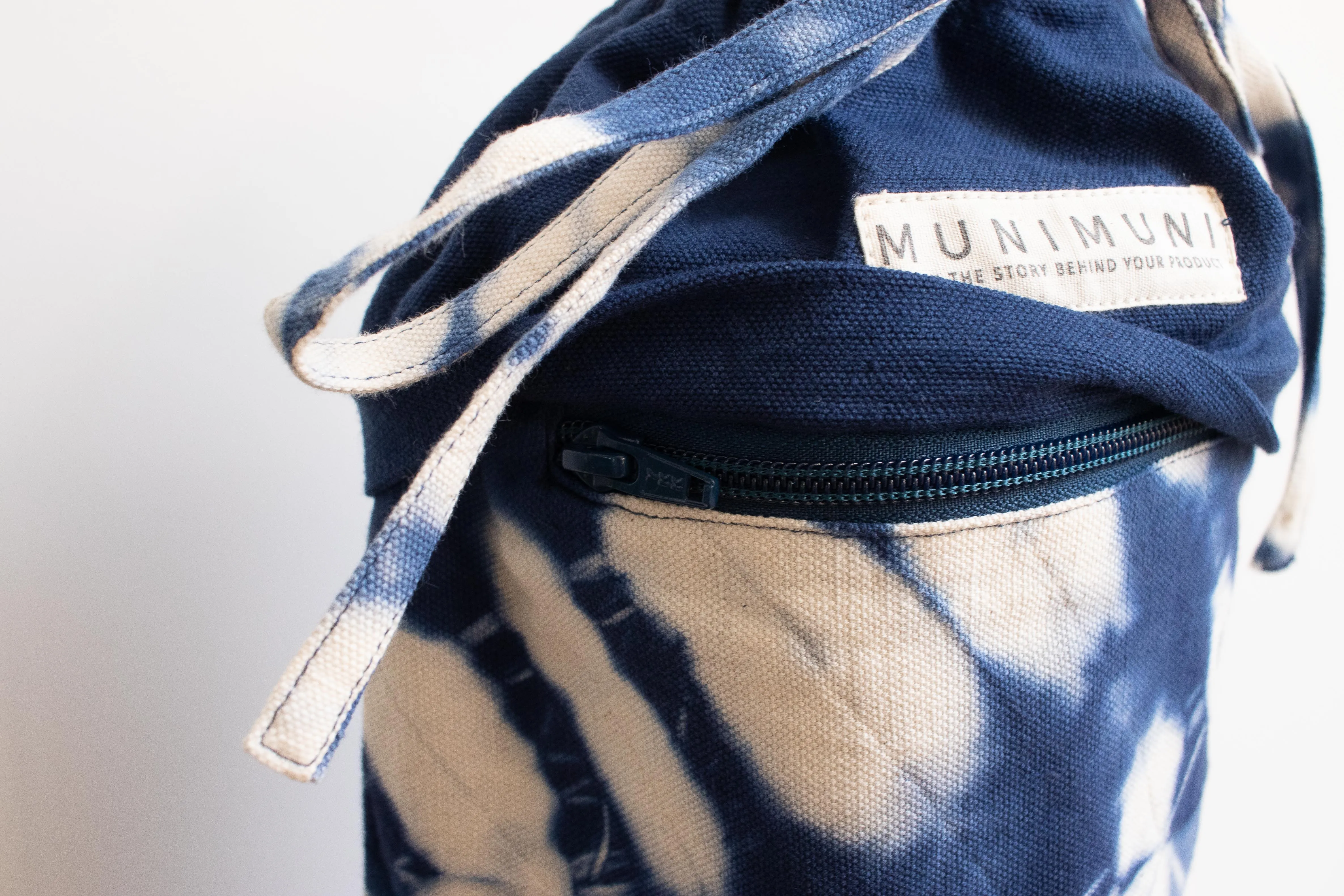 Tie Dye Yoga Mat Bag - ZigZag Indigo Blue