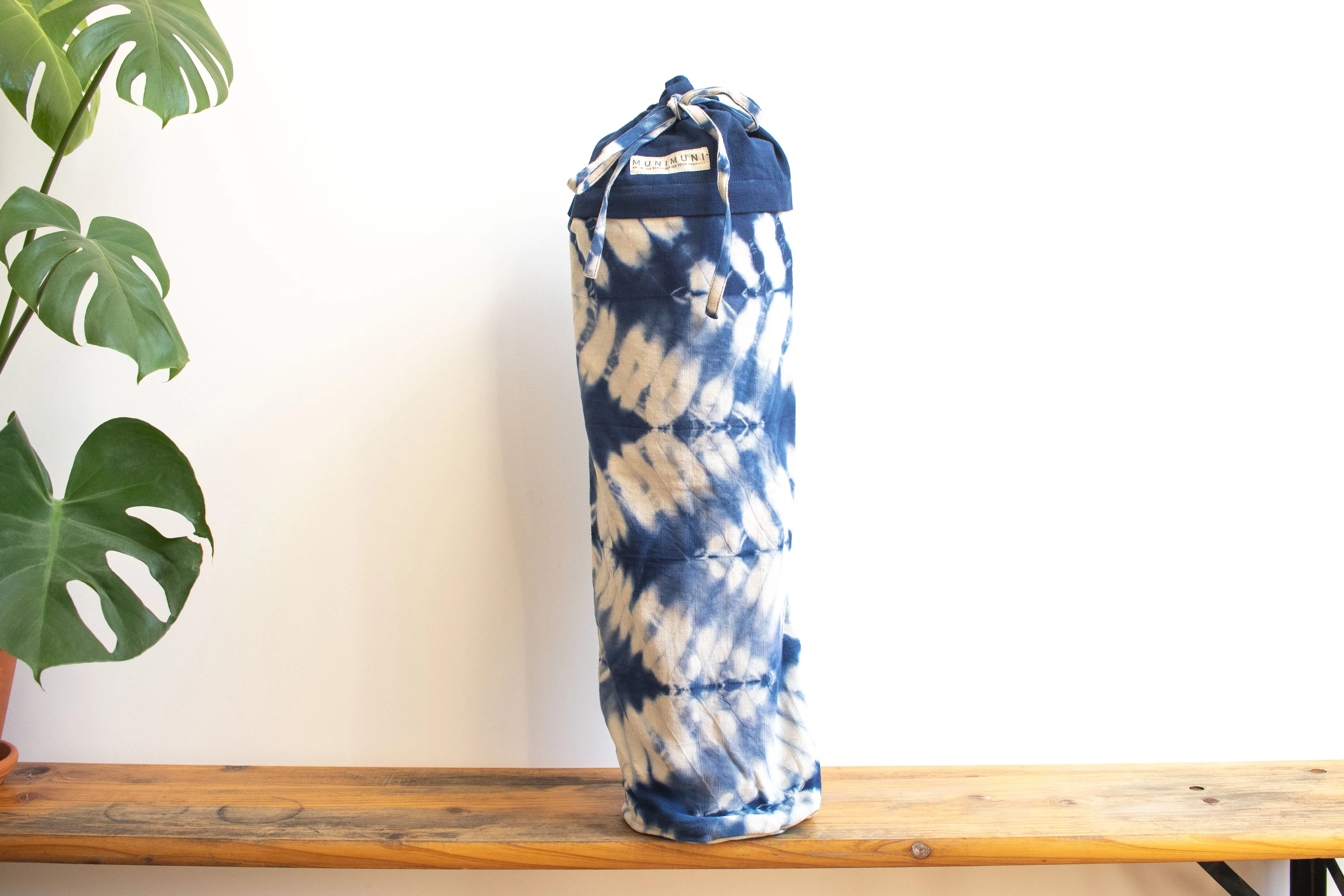 Tie Dye Yoga Mat Bag - ZigZag Indigo Blue