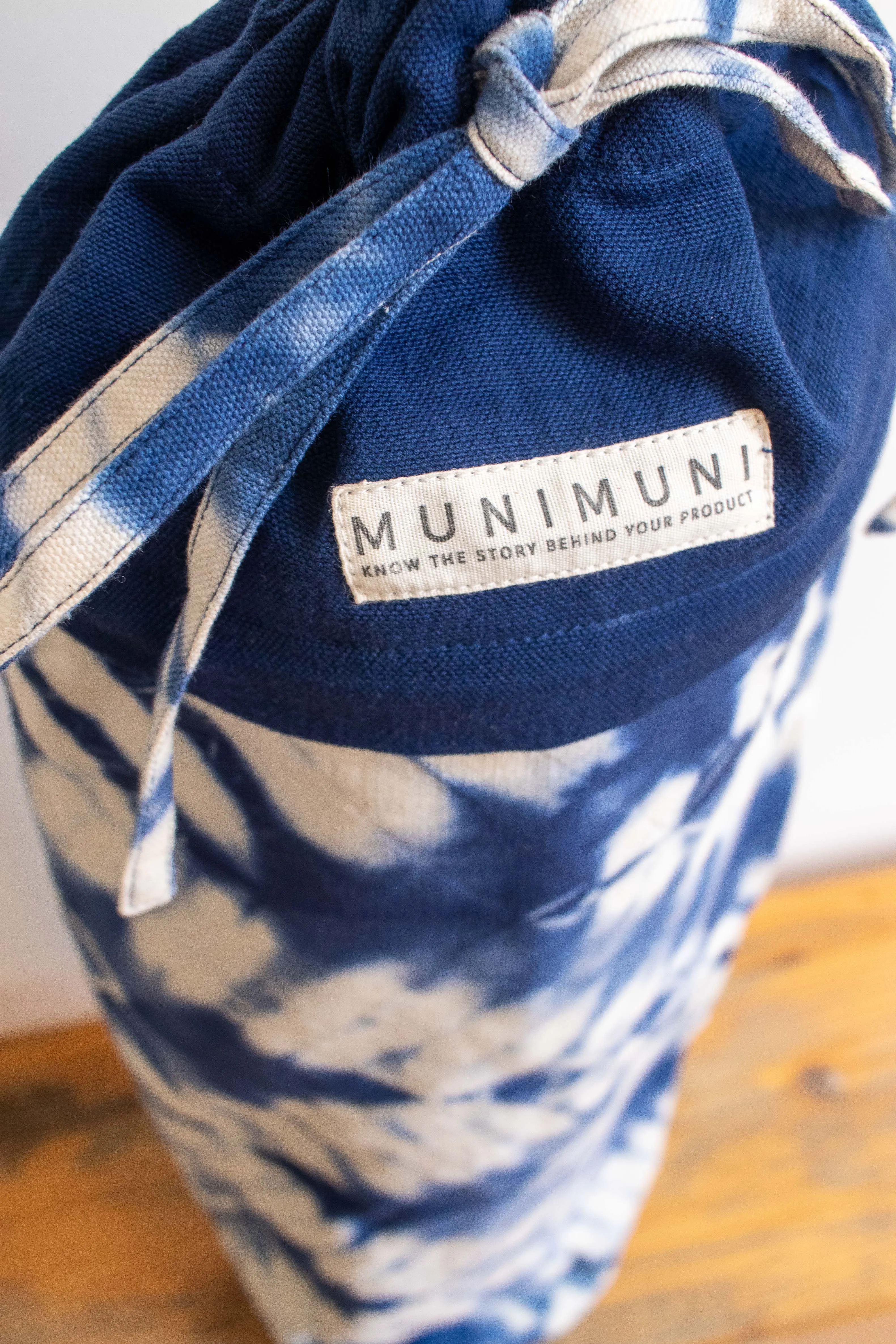 Tie Dye Yoga Mat Bag - ZigZag Indigo Blue