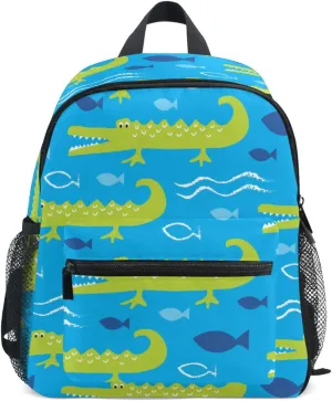 Toddler Backpack for Boys Girls Alligator Crocodile Pattern Preschool Kindergarten Schoolbag Mini Book Bag For School Travel S