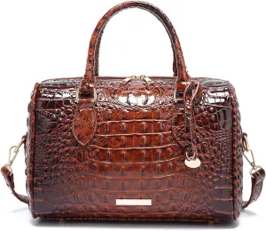 Top-Handle Crocodile Purses For Women Crossbody Leather Bags Trendy Large Capacity Tote with Shoulder Strap