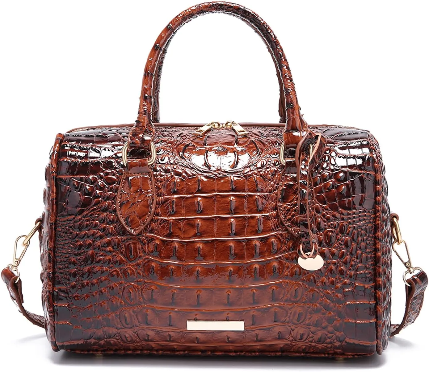 Top-Handle Crocodile Purses For Women Crossbody Leather Bags Trendy Large Capacity Tote with Shoulder Strap
