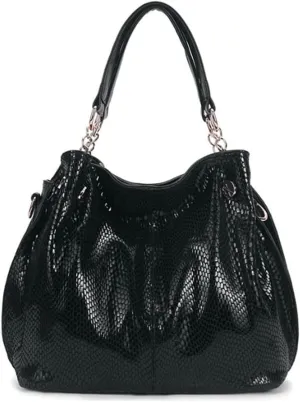 Tote Bag Satchel for Women PU Leather Top-handle Shoulder Bags Snake Pattern Handbag Purse