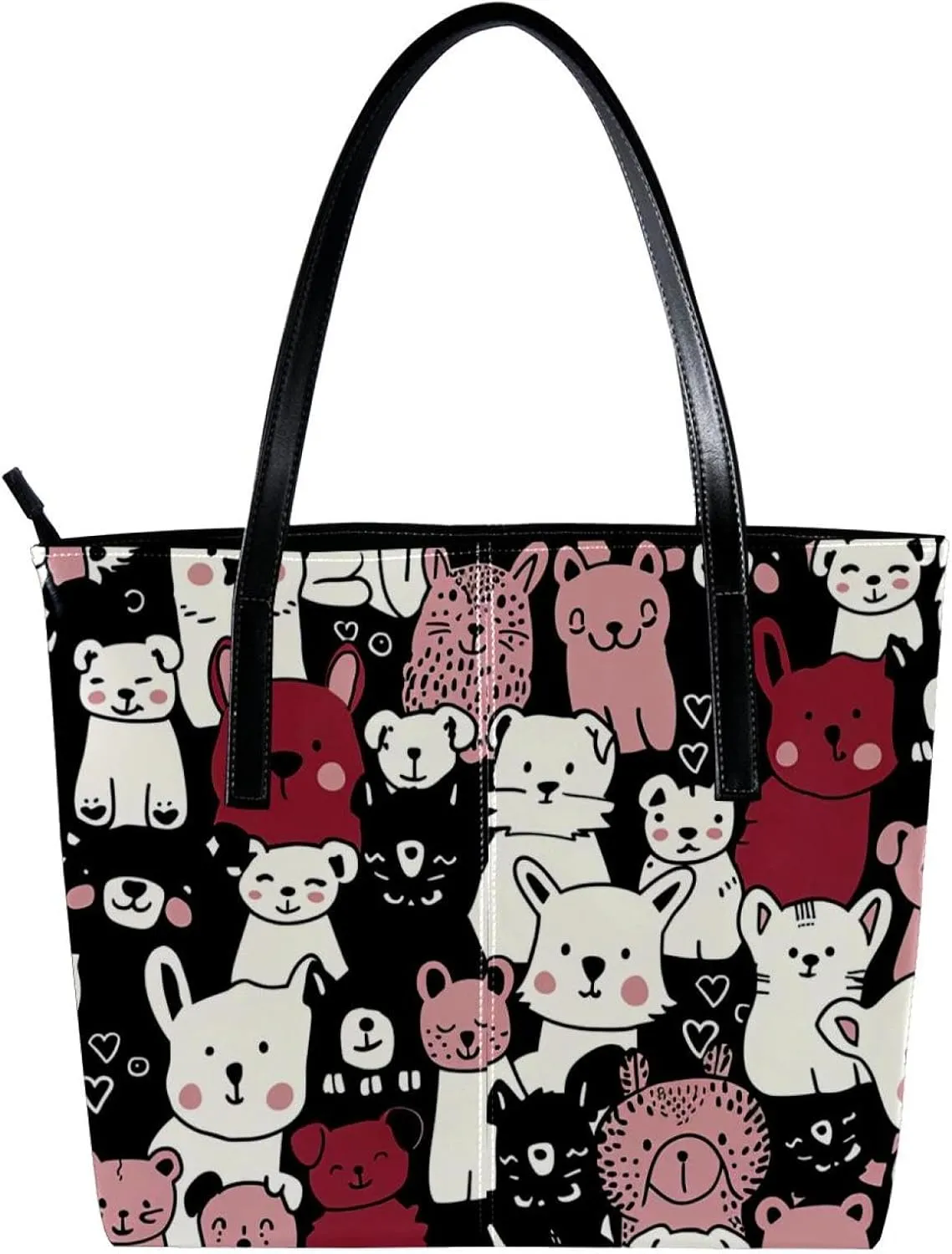 Tote Bags, Large Tote Bag, Women's Tote Handbags, Sheep Cat Dog Cartoon Animal, Tote Bag for Work