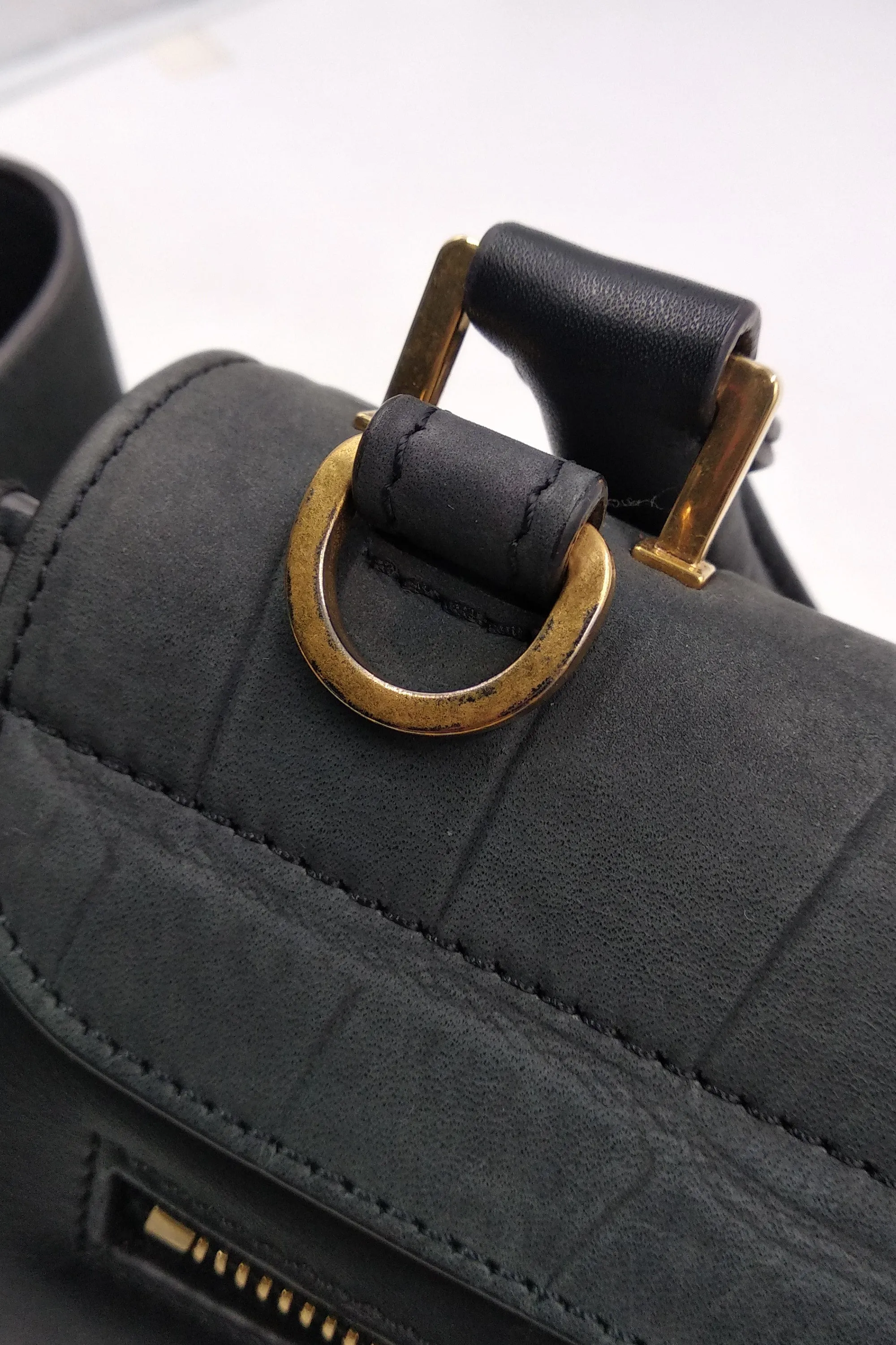 Trapeze Small Crocodile Embossed Black