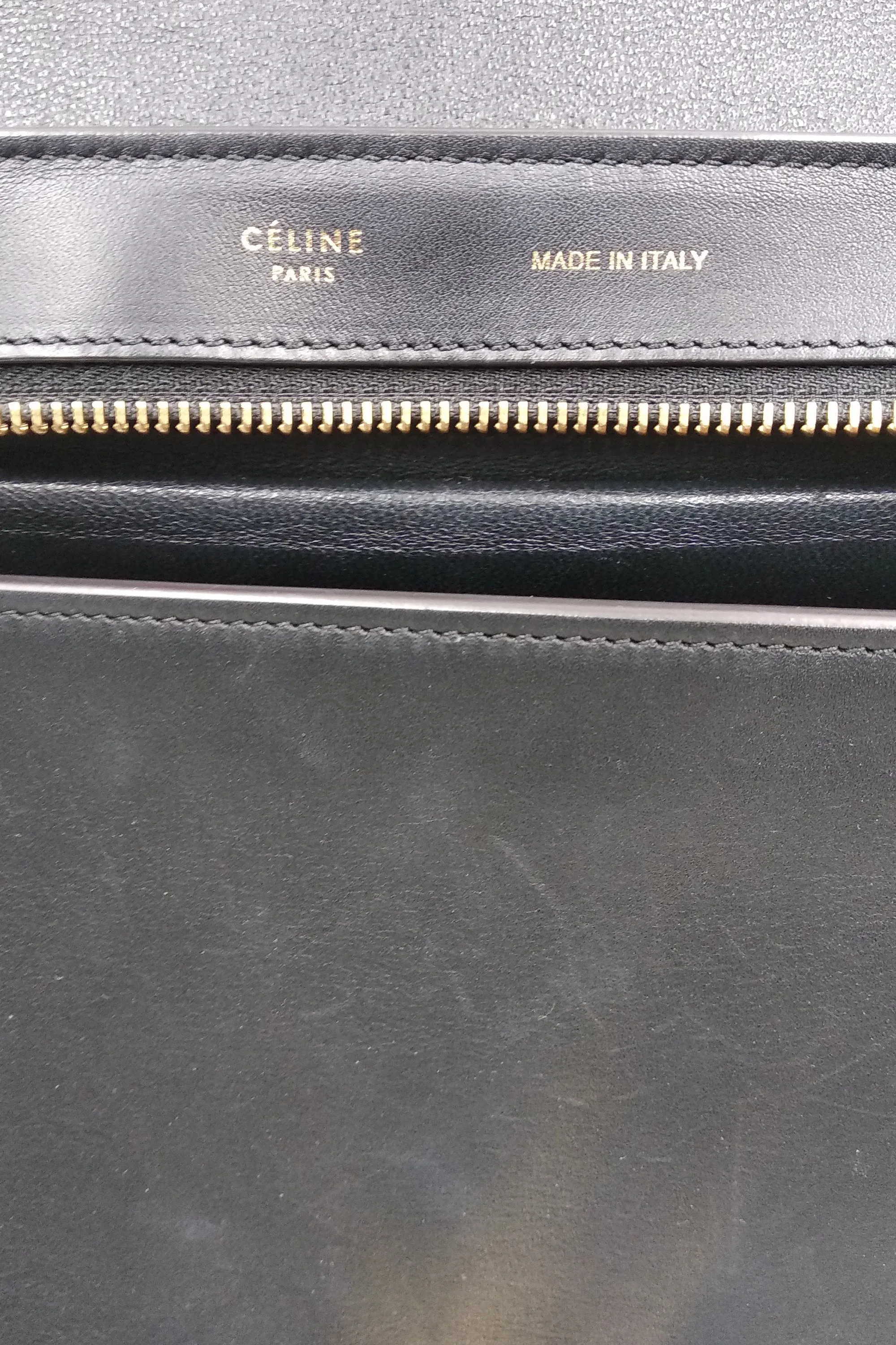 Trapeze Small Crocodile Embossed Black